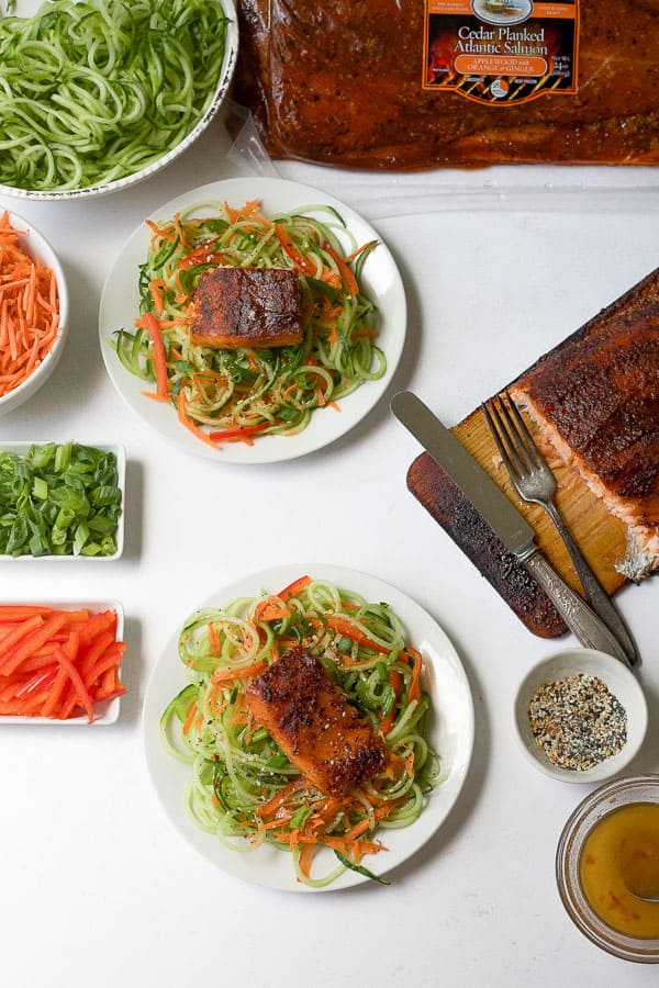 build your own grilled cedar plank salmon bowl recipe