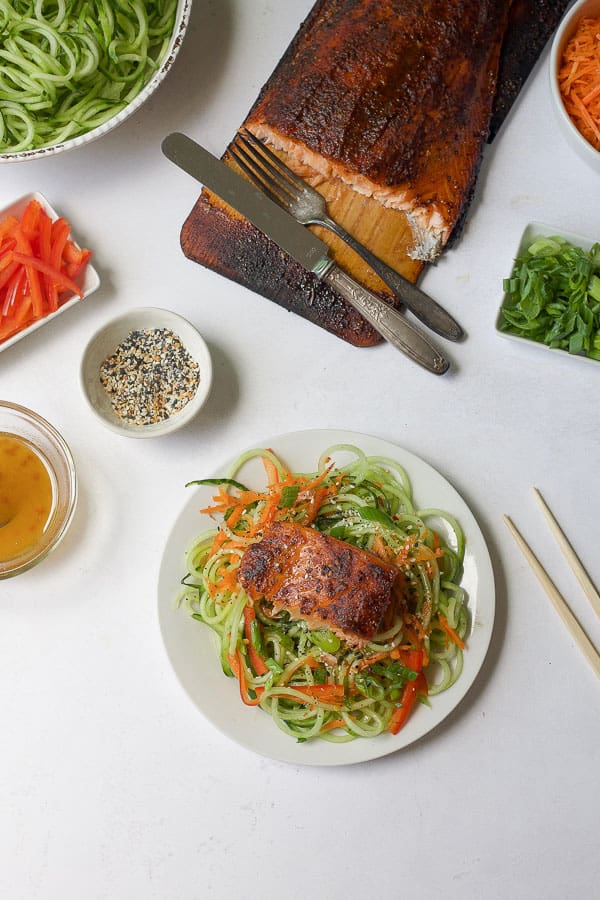 grilled cedar plank salmon bowls for entertaining idea