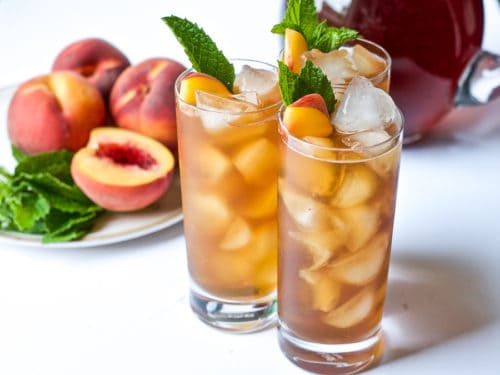 Grilled Peach Iced Tea Mediterranean Diet The Domestic Dietitian