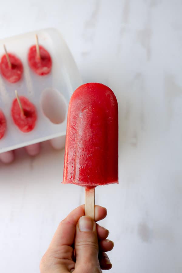 holding a homemade popsicle