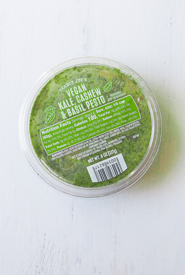 trader joes vegan kale cashew basil pesto