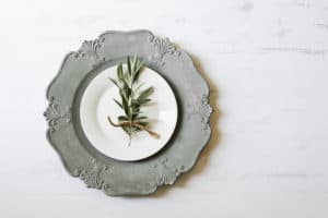 rustic plate and olive branch