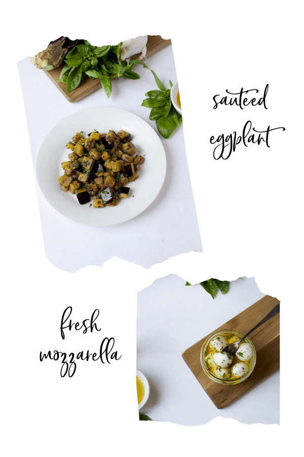 simple ingredients needs for deconstructed eggplant parmesan recipe