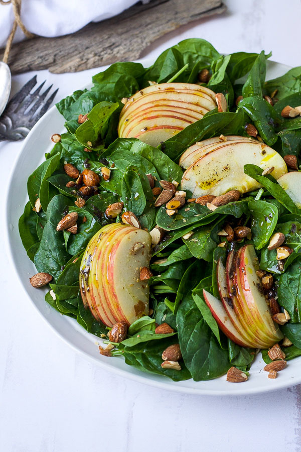 apple almond spinach salad recipe