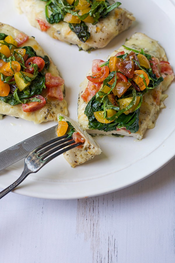 baked chicken florentine healthy family dinner on plate