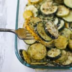 herb roasted zucchini on fork