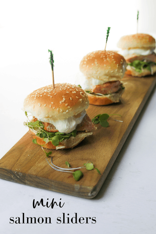 mini salmon sliders, kid friendly seafood recipe