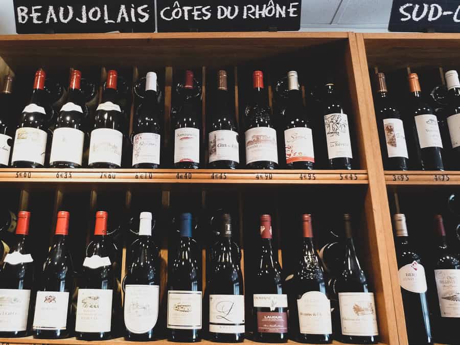 red wine store in france