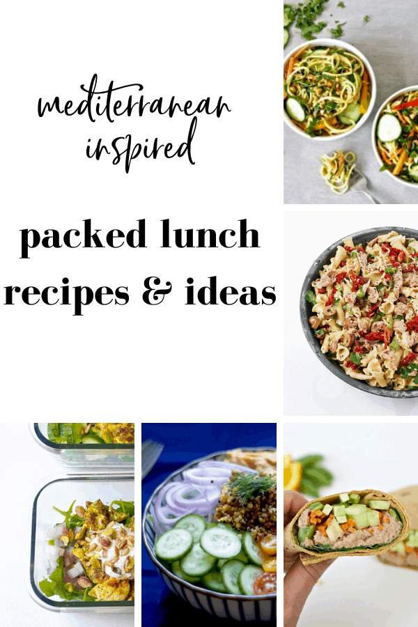 mediterranean diet inspired packed lunches - recipes and ideas