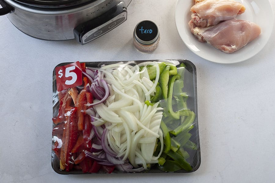 precut vegetables for convenience slow cooker fajita