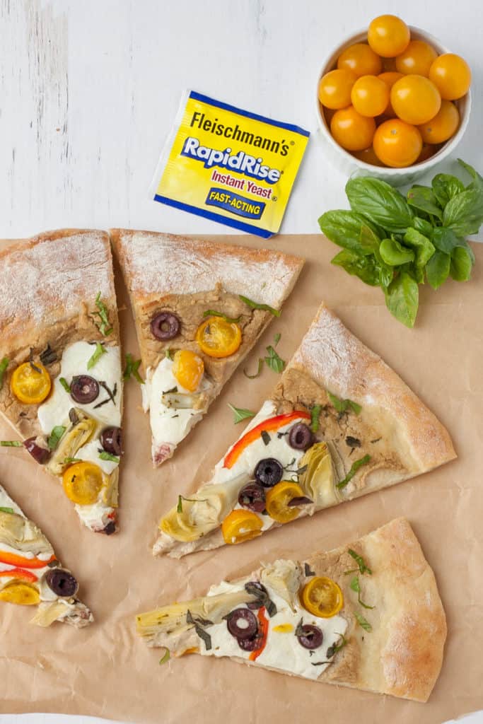 mediterranean inspired pizza