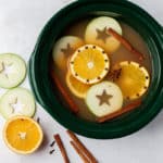 apple cider mulled wine in crock pot