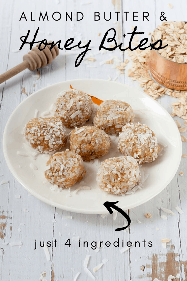 4 ingredient recipe for almond butter and honey bites