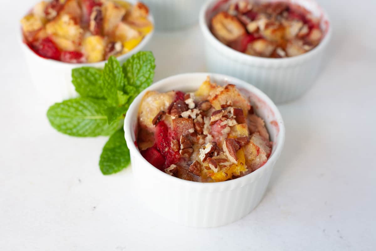 mini berry bread puddings