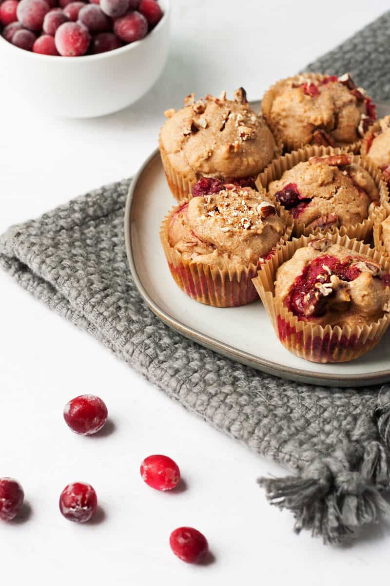 quick and healthy cranberry sweet potato muffins