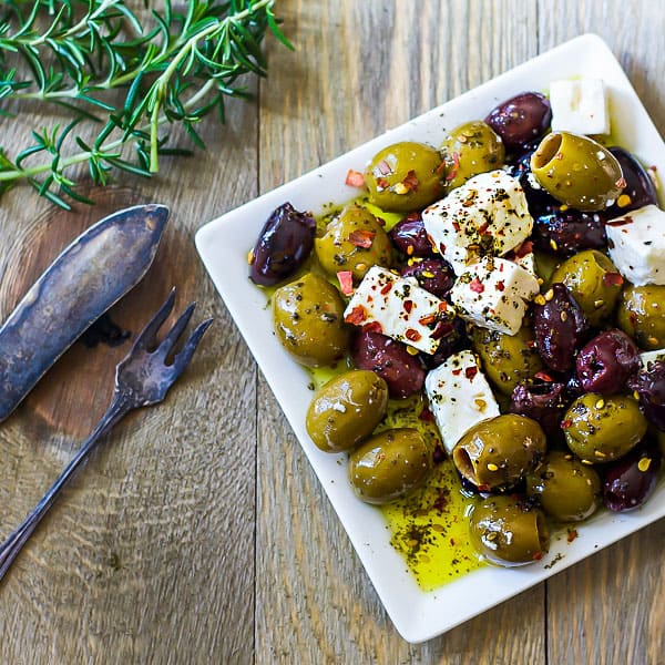 marinated olives with feta