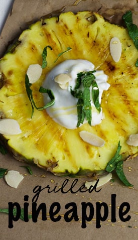 grilled pineapple with yogurt, honey and mint recipe