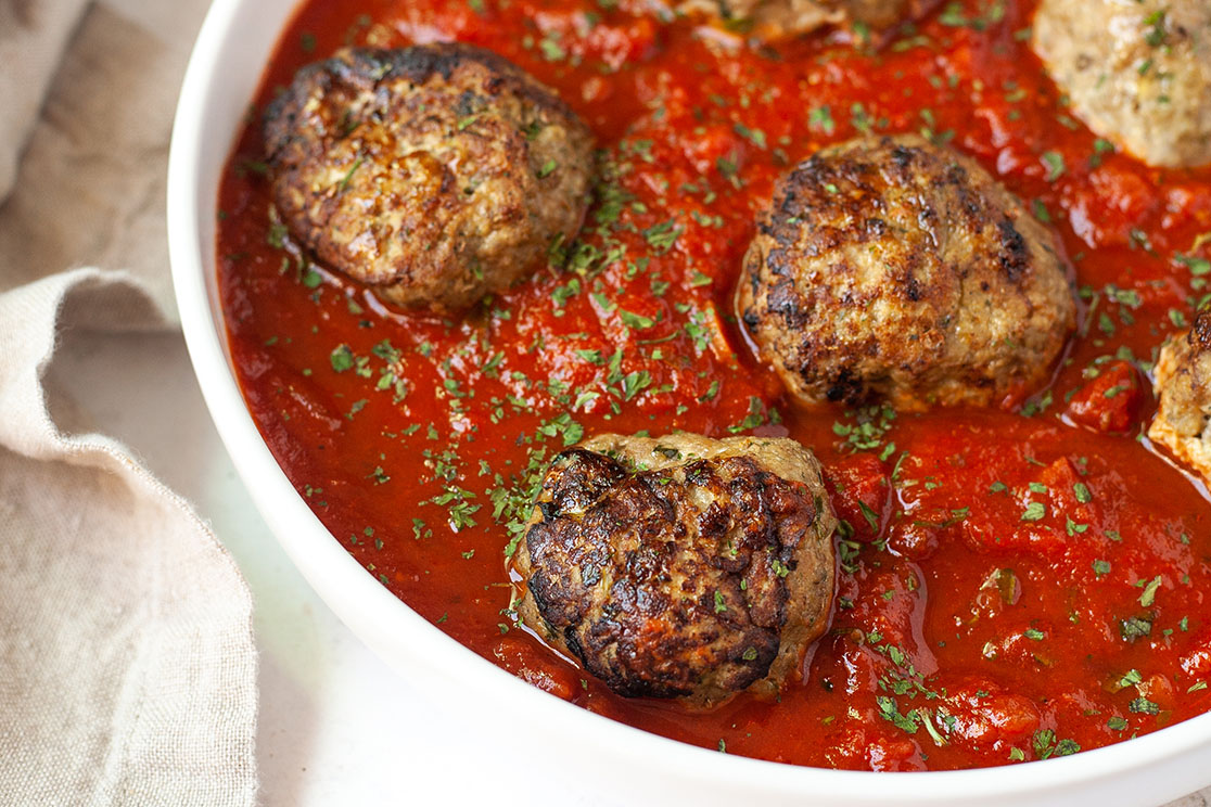 eggplant and turkey baked meatballs