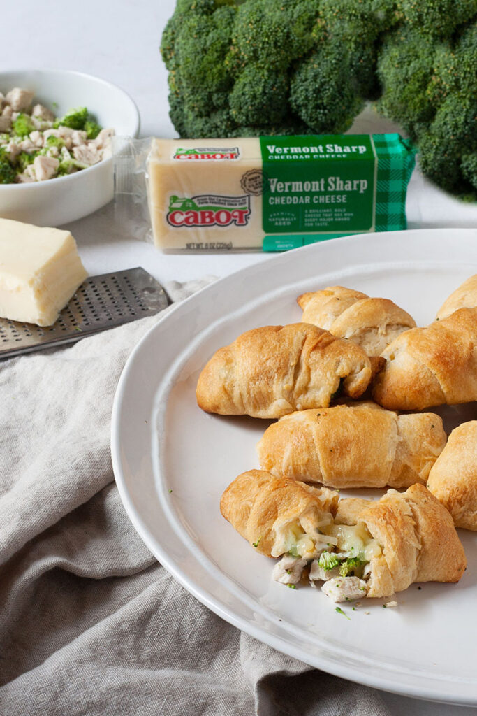 cheesy chicken broccoli rolls recipe long pin