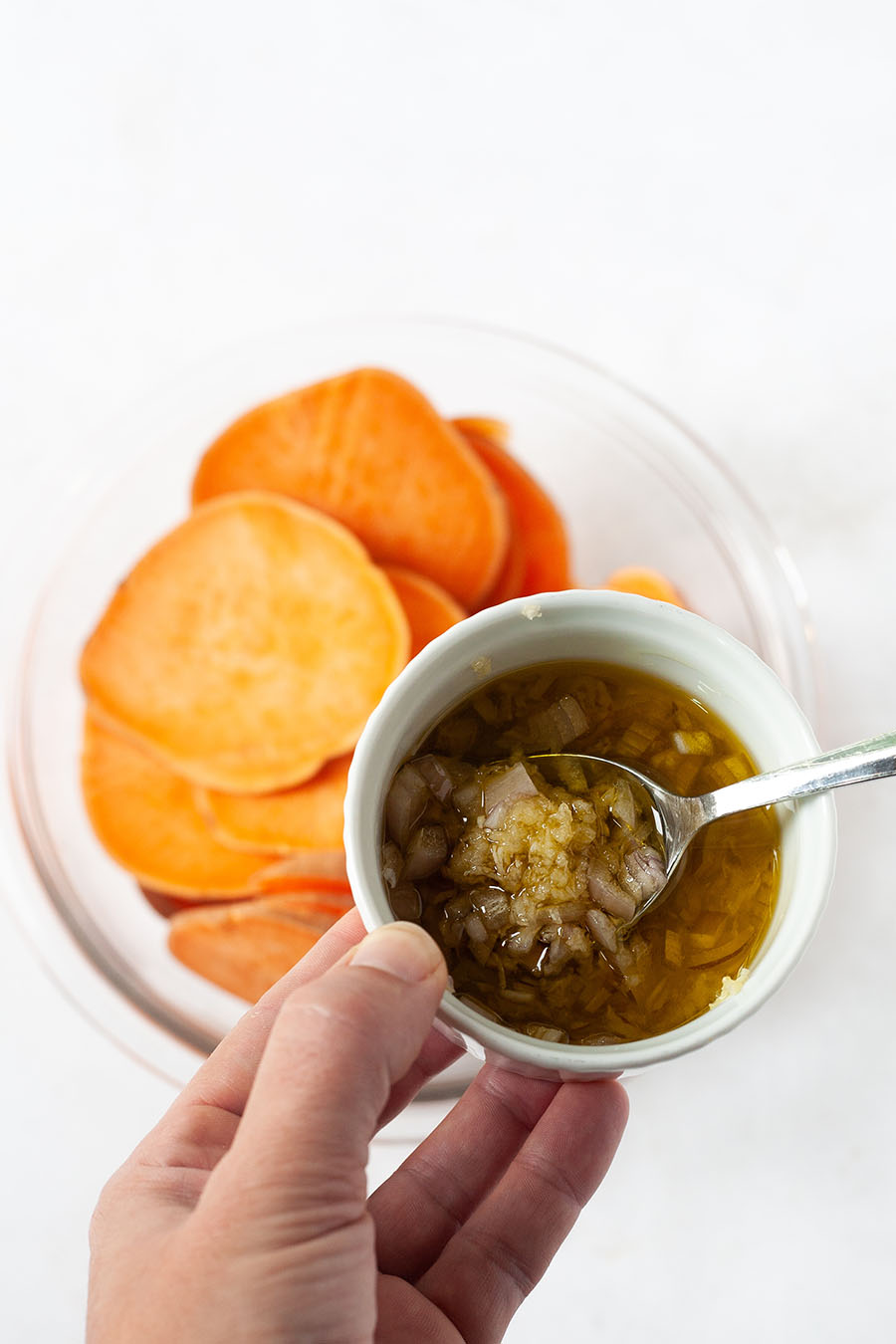 Oven Baked Sweet Potatoes with Garlic Oil - The Domestic Dietitian