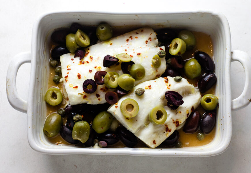 baked cod with olives easy fish recipe