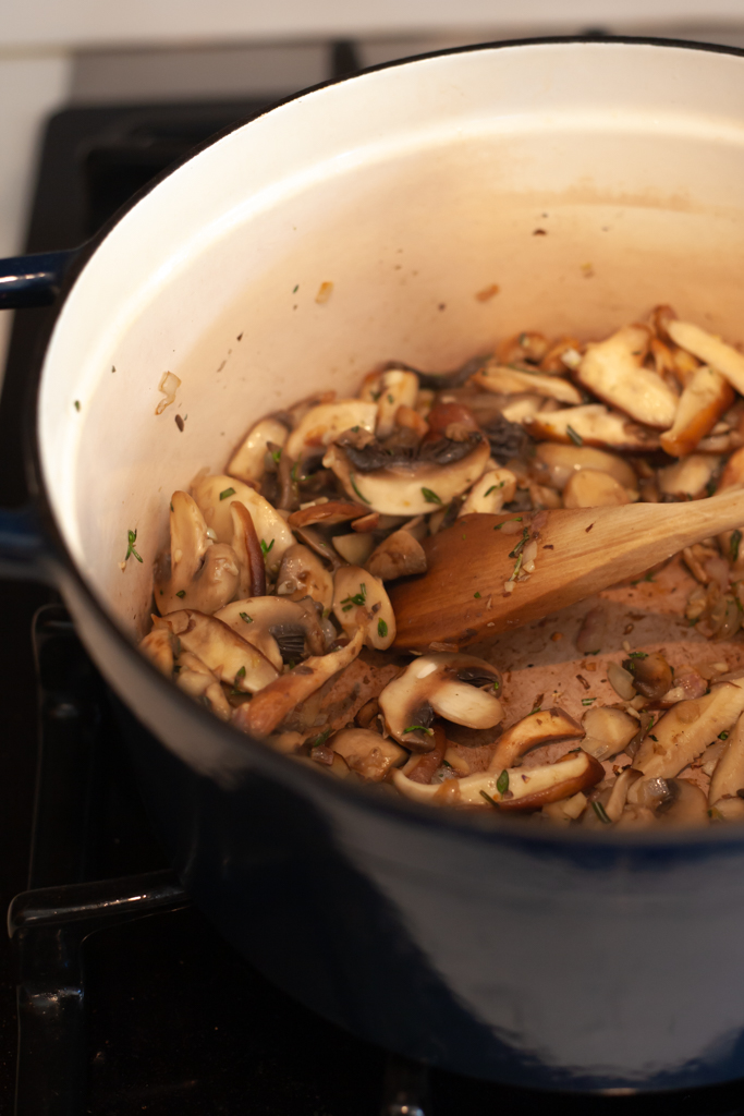 cooking mushrooms for hearty mushroom ragu recipe