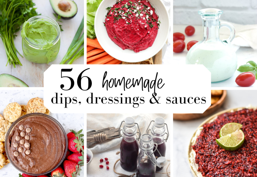 homemade dips, dressings and sauces collection