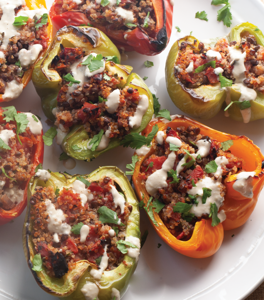 baked quinoa stuffed peppers