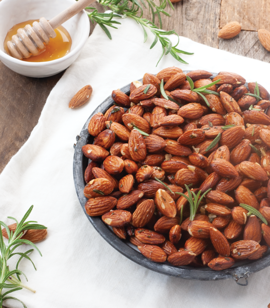 rosemary and honey roasted almonds