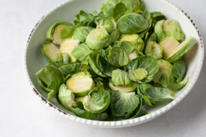 bowl of Brussels sprouts Mediterranean diet and pesticide