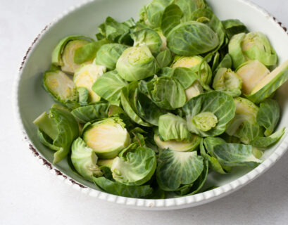 bowl of Brussels sprouts Mediterranean diet and pesticide