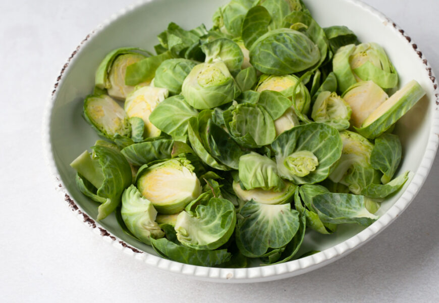 bowl of Brussels sprouts Mediterranean diet and pesticide