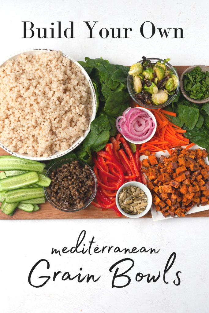 build your own mediterranean grain bowls