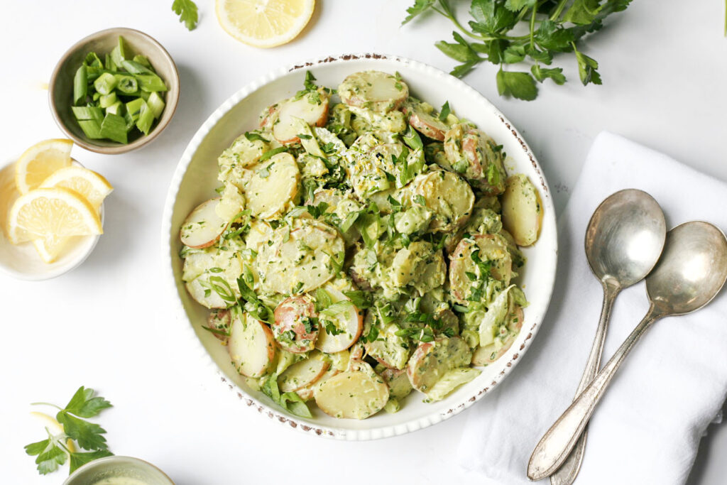 lemon ginger mayo free potato salad