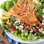 greek salad with air fryer salmon recipe