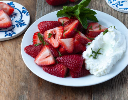 olive oil whipped cream with berries