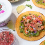 grilled shrimp tostada with watermelon salsa