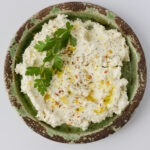 whipped feta dip close up