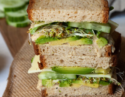 ultimate green veggie sandwich with hummus recipe