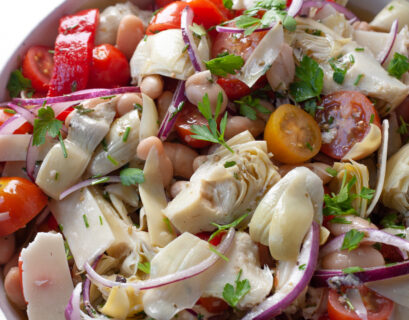 white bean and artichoke antipasto salad