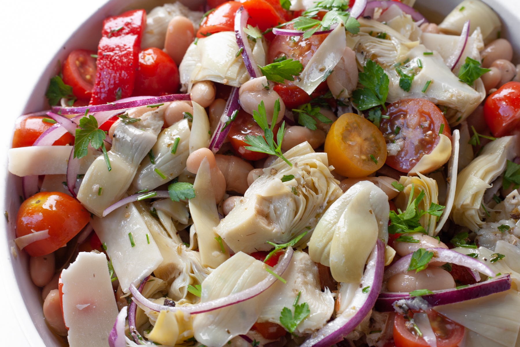 white bean and artichoke antipasto salad