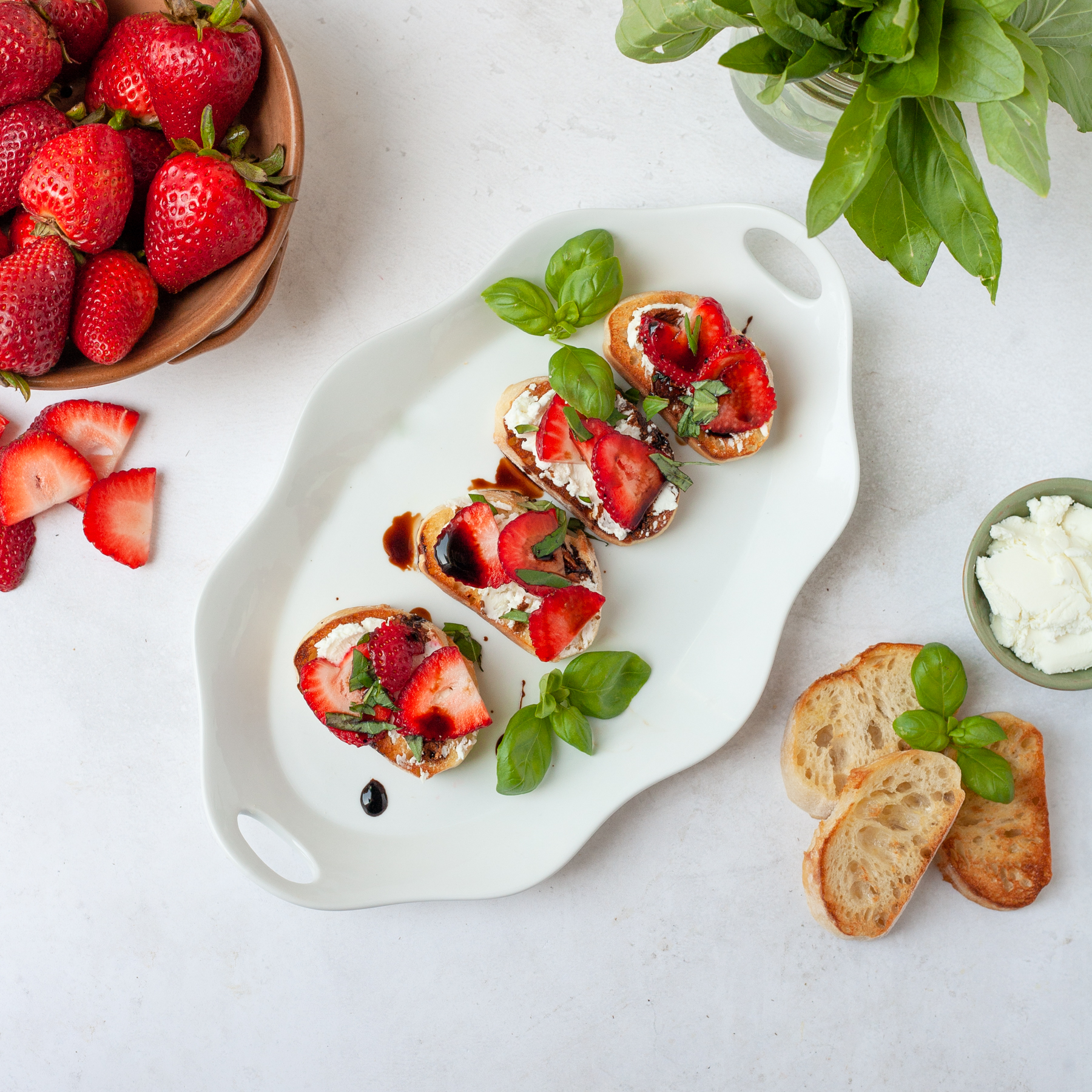 summer strawberry toast mediterranean diet appetizer