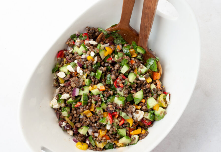 chopped lentil salad