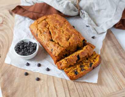 gluten free pumpkin bread with espresso chips