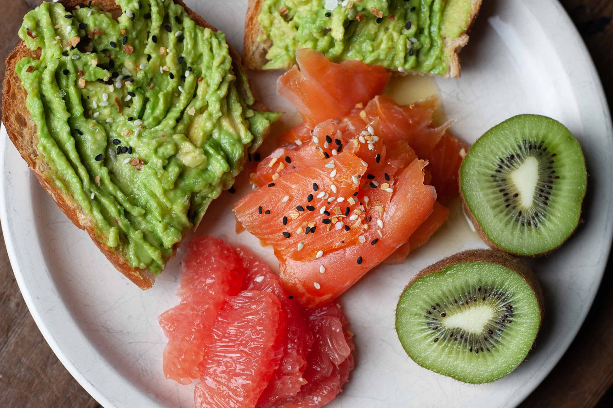 avocado toast with fruit