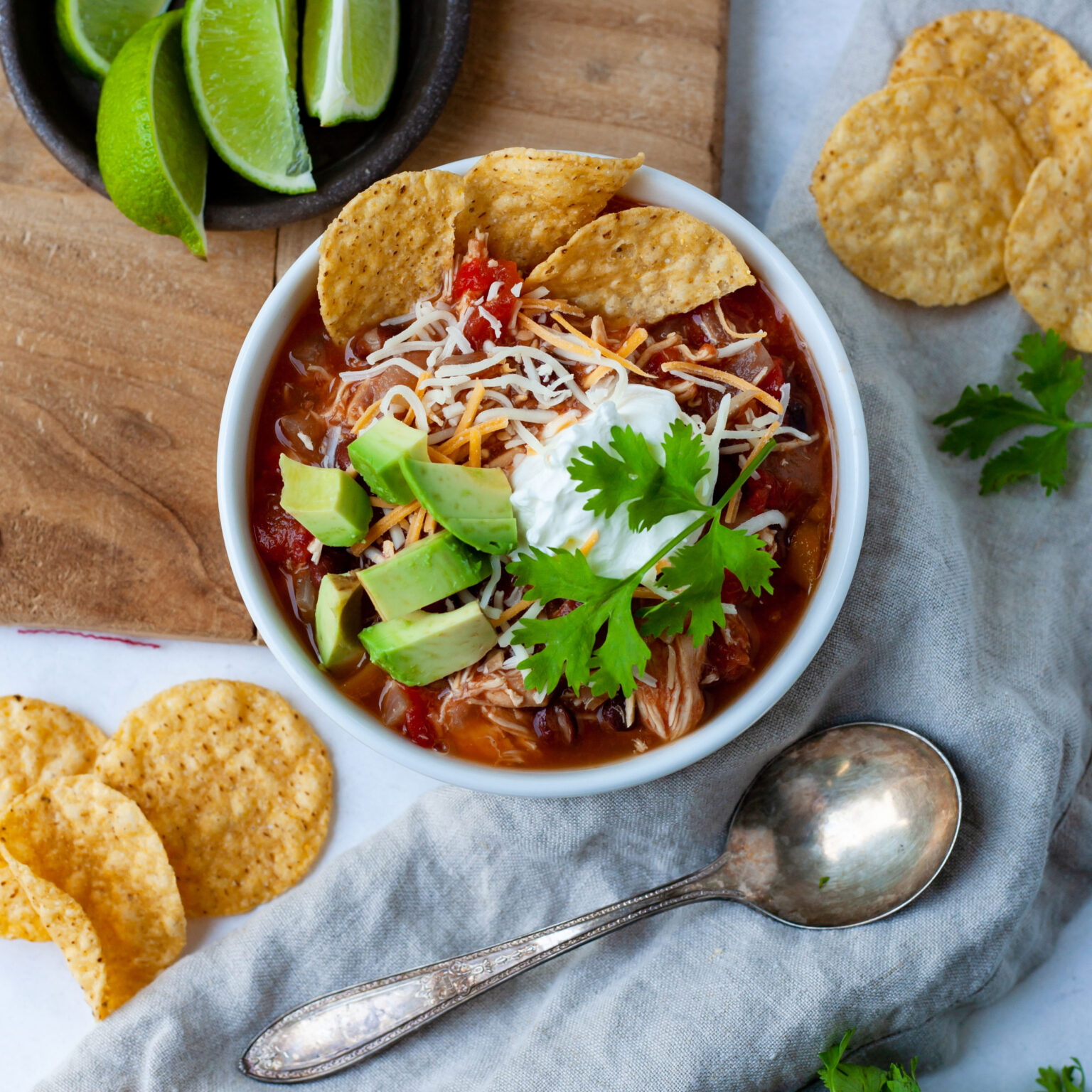 Slow Cooker Chicken Tortilla Soup - Mediterranean Diet Recipes