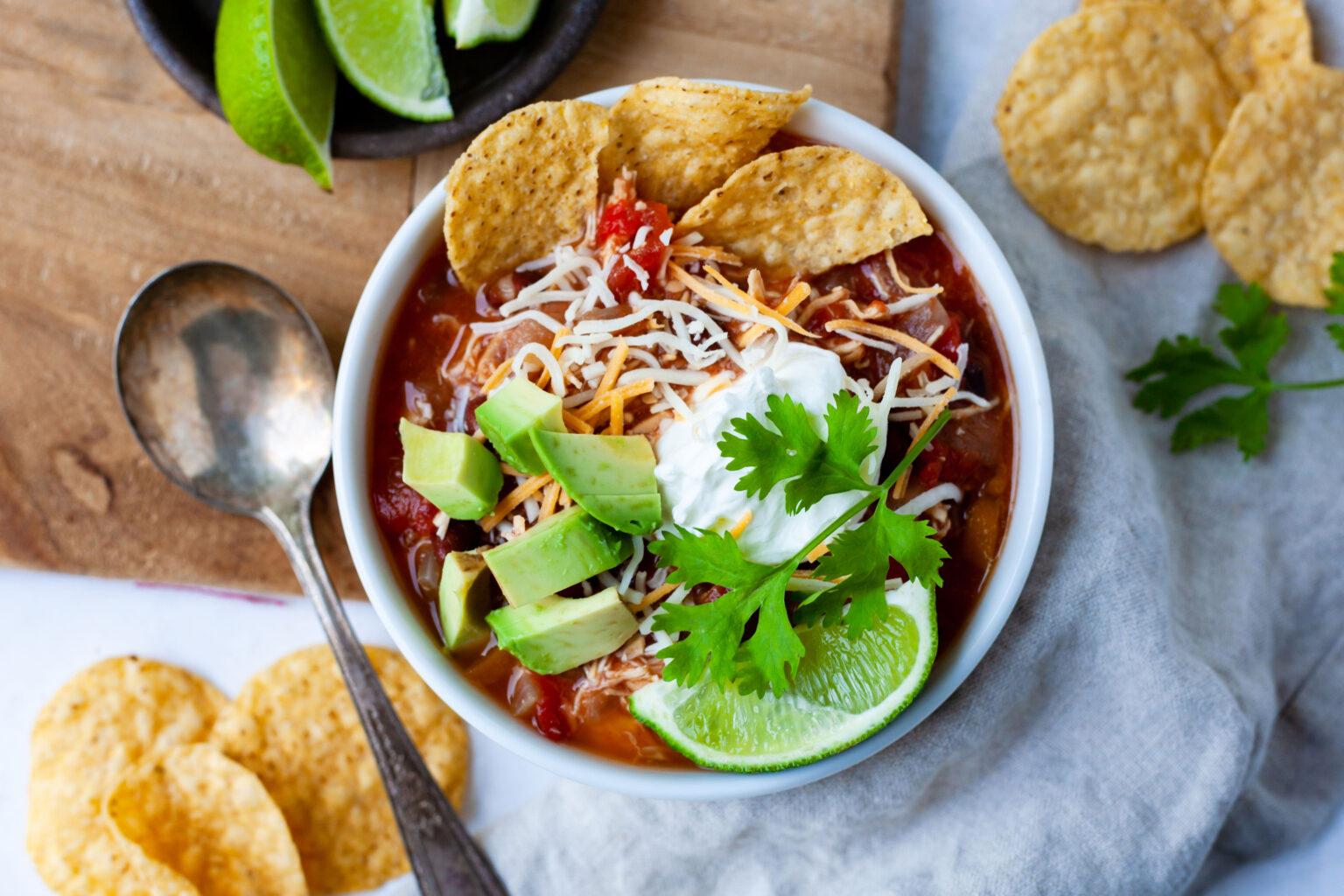 Slow Cooker Chicken Tortilla Soup - Mediterranean Diet Recipes