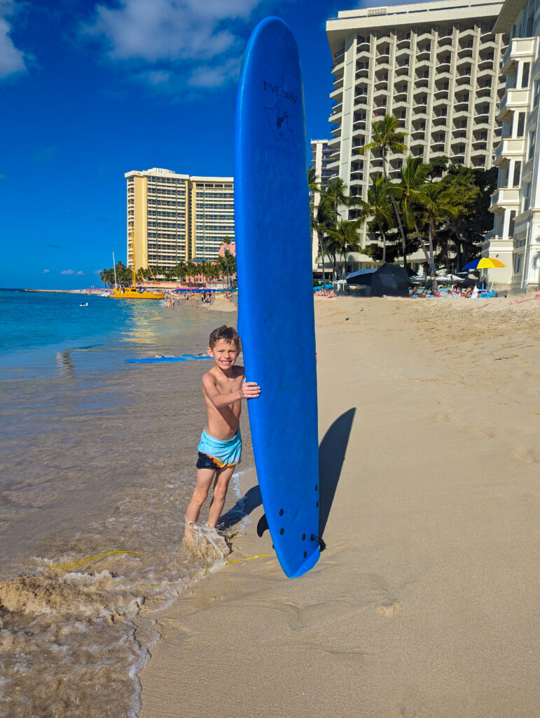 surfing in waikiki