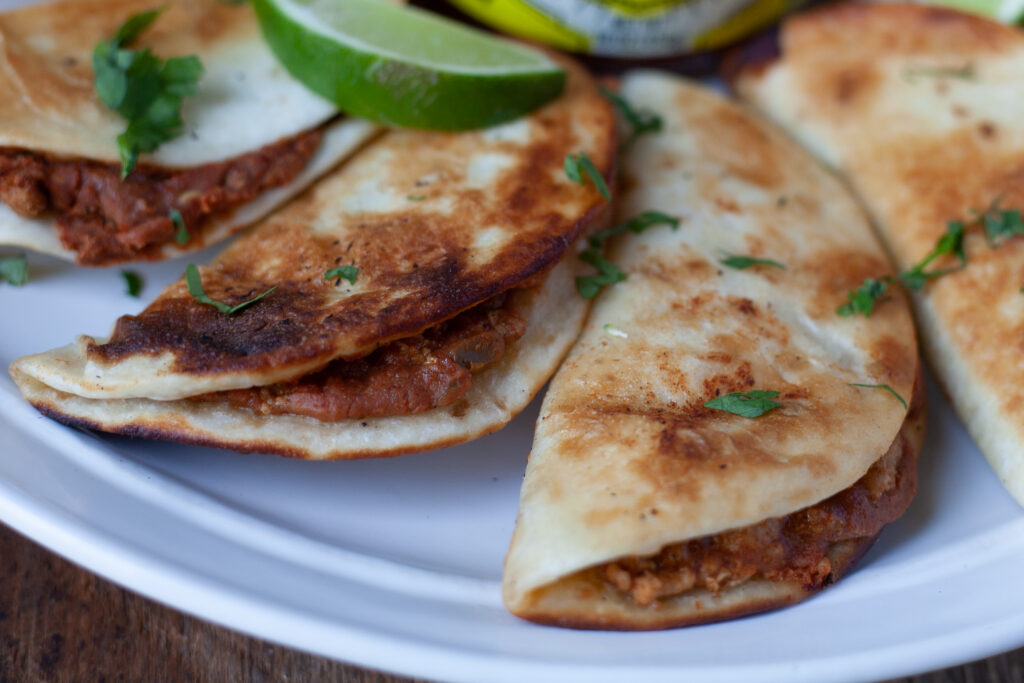 mini air fryer tacos close up