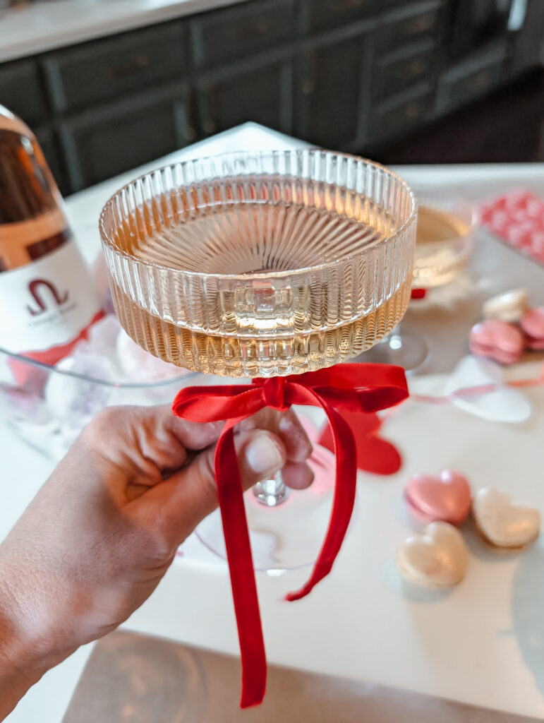 galentines day pizza and rose party glass